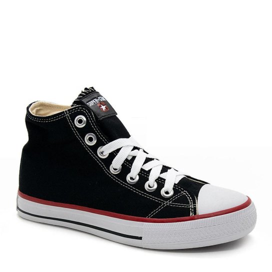 Tênis Cano Alto Super Star SST3456 Preto - Preto Menor preço em Tênis Cano Alto Super Star SST3456 Preto - Preto