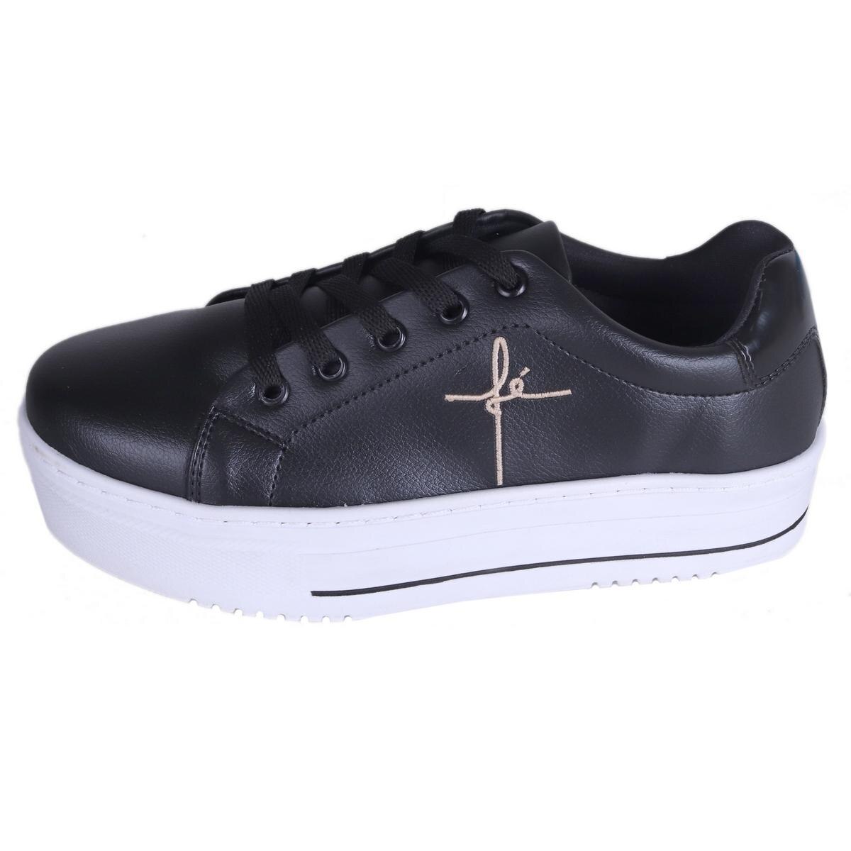tenis preto cano curto feminino