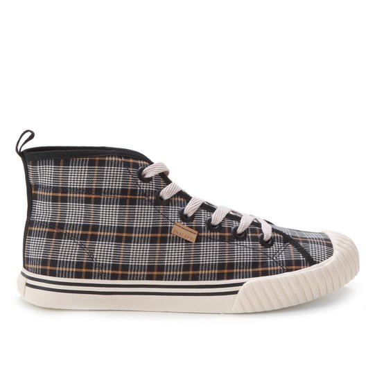 Tênis Cano Médio Anacapri Xadrez Feminino - Preto Menor preço em Tênis Cano Médio Anacapri Xadrez Feminino - Preto