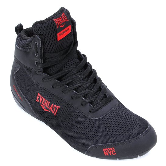 Tênis Cano Médio Everlast Forceknit Masculino - Preto+Vermelho Menor preço em Tênis Cano Médio Everlast Forceknit Masculino - Preto+Vermelho