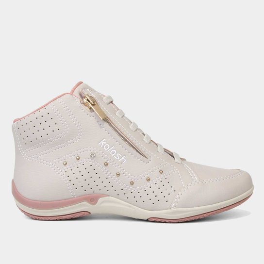 Tênis Cano Médio Kolosh Elástico Feminino - Rosê Menor preço em Tênis Cano Médio Kolosh Elástico Feminino - Rosê