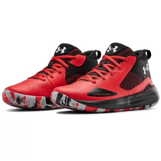 Tênis Cano Médio Masculino Basquete Under Armour Lockdown 5 - Vermelho+Preto Menor preço em Tênis Cano Médio Masculino Basquete Under Armour Lockdown 5 - Vermelho+Preto