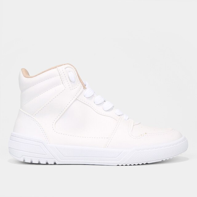 Tênis Cano Médio Moleca Feminino - Branco Menor preço em Tênis Cano Médio Moleca Feminino - Branco