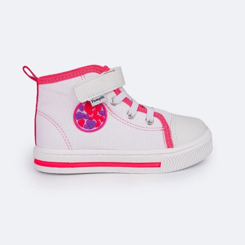 Tênis Cano Médio Pampili Mini Easy Lona Branco 730.001