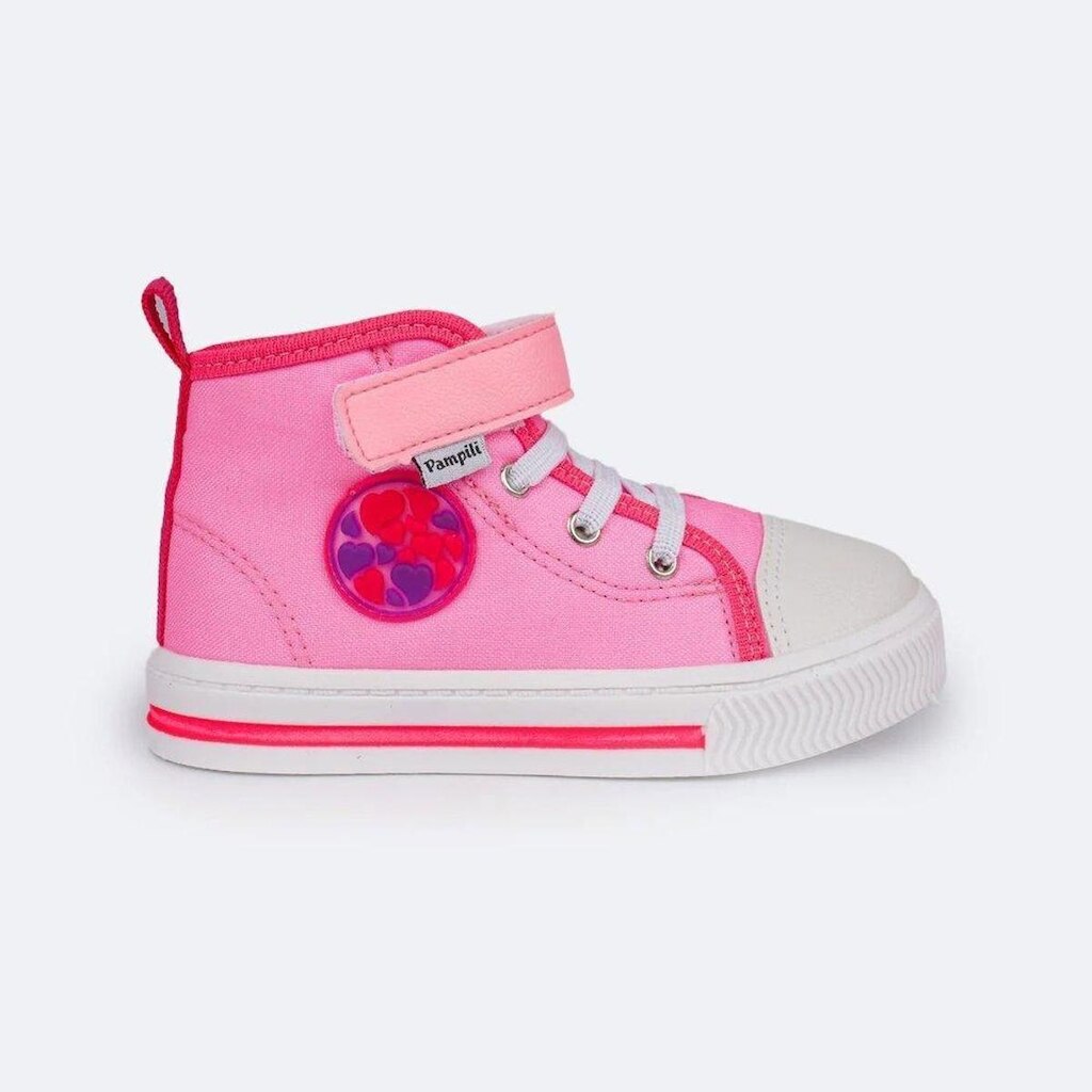 Tênis Cano Médio Pampili Mini Easy Lona Rosa 730.001