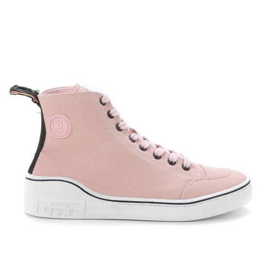 Tênis Cano Médio Santa Lolla Lona Fronteira Feminino - Rosa Claro Menor preço em Tênis Cano Médio Santa Lolla Lona Fronteira Feminino - Rosa Claro