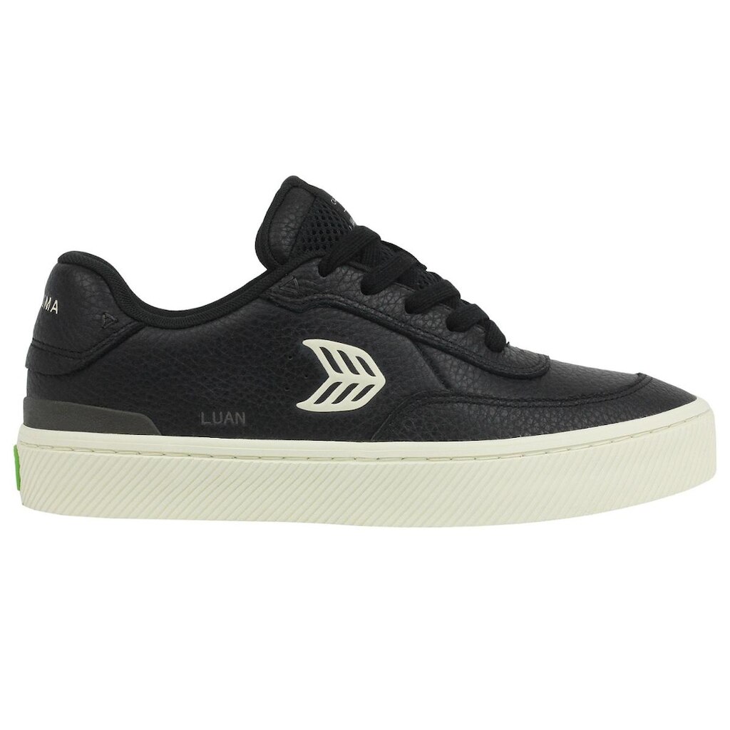 Tênis Cariuma Luan Pro Black Premium Leather Ivory Logo Importado