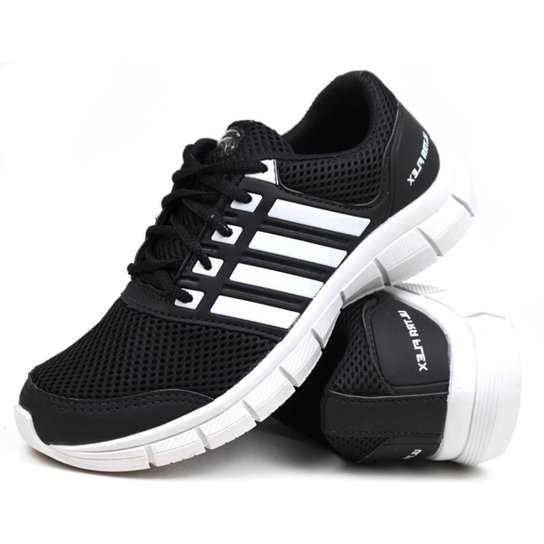 Tenis Casual Academia Caminhada em Nylon Camurça - Preto Menor preço em Tenis Casual Academia Caminhada em Nylon Camurça - Preto