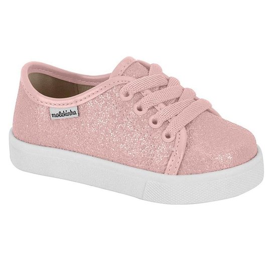 Tênis Casual Bebê Menina Glitter Molekinha Rosa - 2118.563 - Rosa Menor preço em Tênis Casual Bebê Menina Glitter Molekinha Rosa - 2118.563 - Rosa