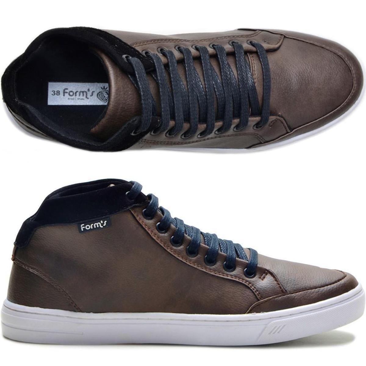 Tênis Casual Cano Alto Masculino Form's - Marrom | Netshoes
