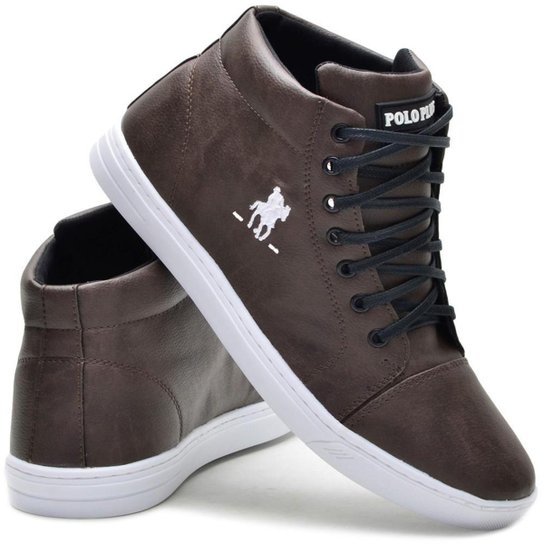 Tênis Casual Cano Alto Sapatenis Confortavel Masculino - Marrom Menor preço em Tênis Casual Cano Alto Sapatenis Confortavel Masculino - Marrom