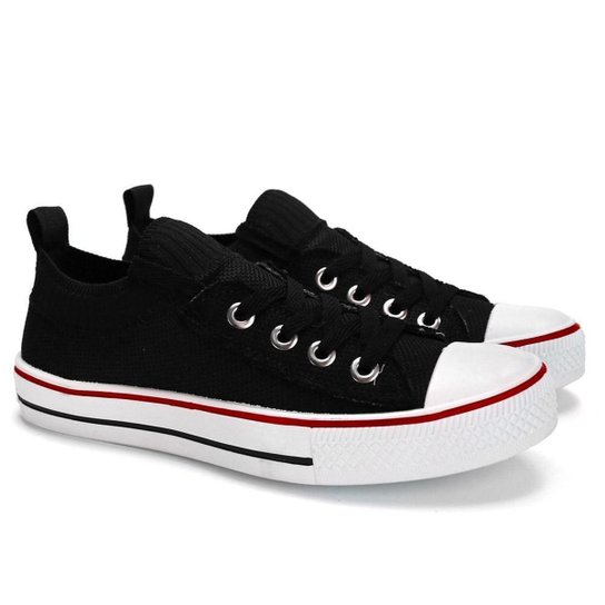 Tênis Casual Cano Baixo SapatoFran SB Star Unissex - Preto Menor preço em Tênis Casual Cano Baixo SapatoFran SB Star Unissex - Preto