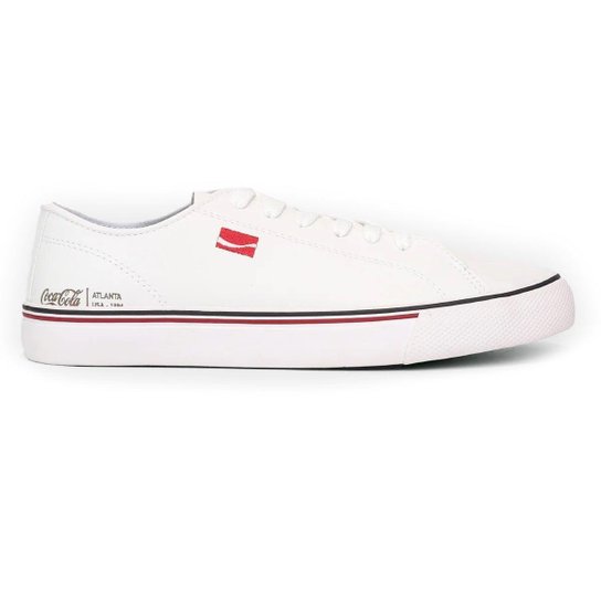 Tênis Casual Coca Cola Plain Cc2101 Masculino - Branco Menor preço em Tênis Casual Coca Cola Plain Cc2101 Masculino - Branco