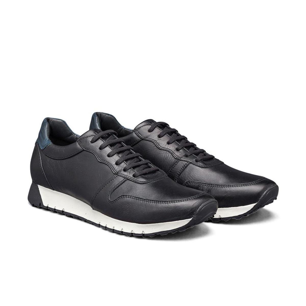 tenis casual masculino couro preto