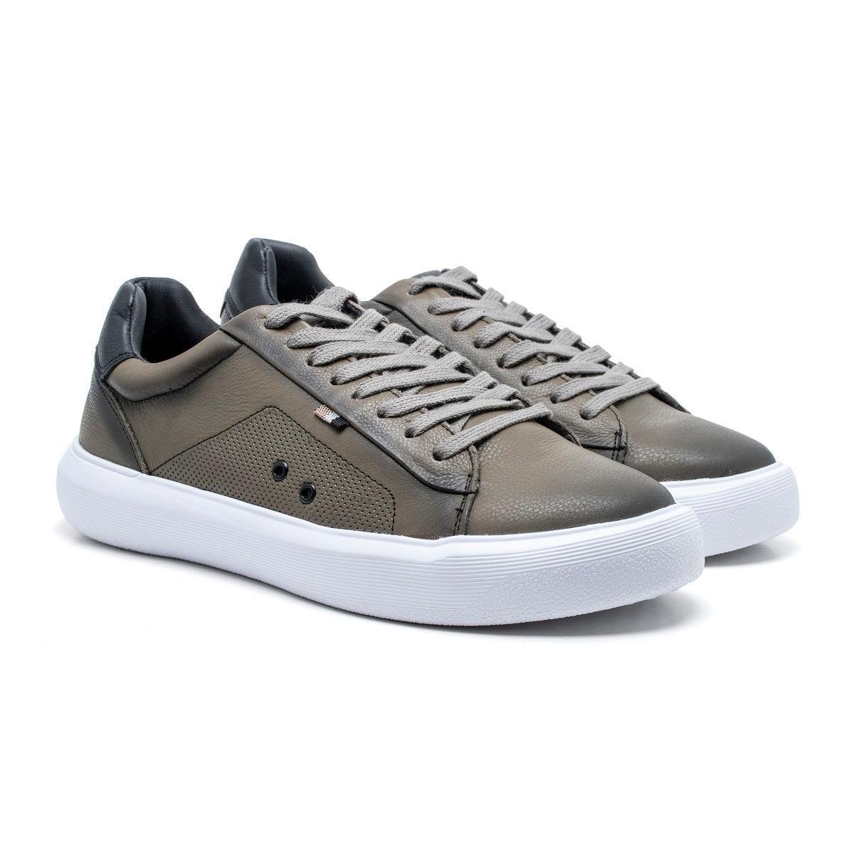 Tênis Casual Couro Masculino Sapatênis Solado Flat Emborrachado Amarração Confortável Menor preço em Tênis Casual Couro Masculino Sapatênis Solado Flat Emborrachado Amarração Confortável