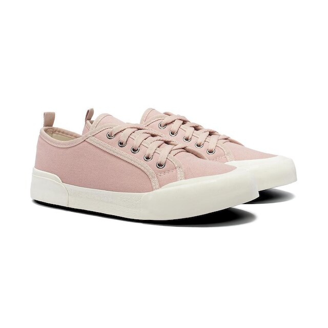 Tênis Casual Em Algodão Rosa Feminino Essencial