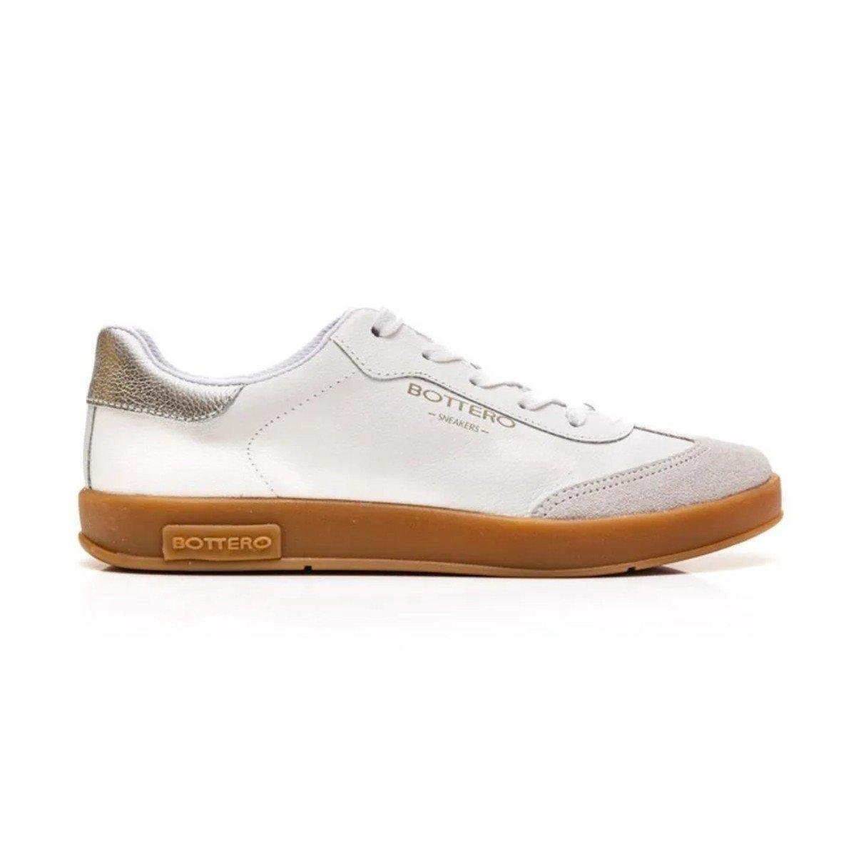 Tênis Casual Feminino  Bottero Em Couro Sneakers - Branco Menor preço em Tênis Casual Feminino  Bottero Em Couro Sneakers - Branco