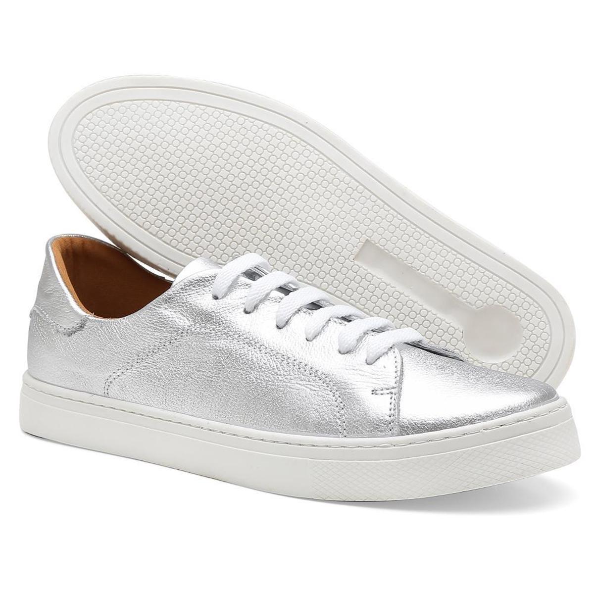 tenis casual feminino em couro