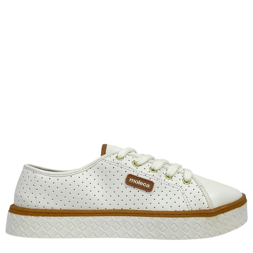 Tênis Casual Feminino Moleca com Detalhes Caramelo 5712205