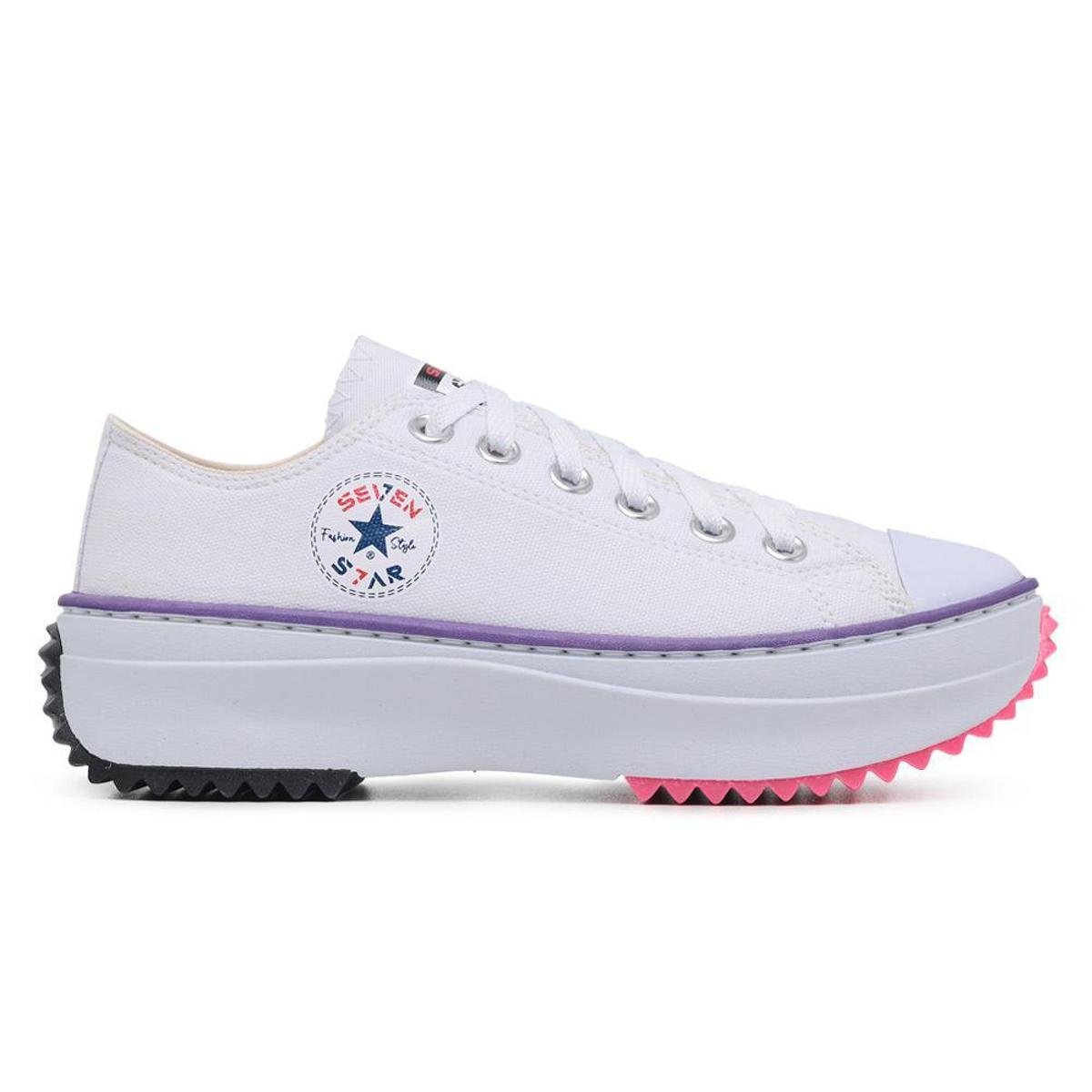Tênis Casual Feminino Seven Star Plataforma Hike All Low Menor preço em Tênis Casual Feminino Seven Star Plataforma Hike All Low