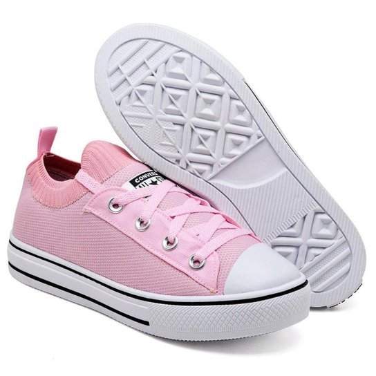Tênis Casual Feminino Star Taylor Meia - Rosa Menor preço em Tênis Casual Feminino Star Taylor Meia - Rosa