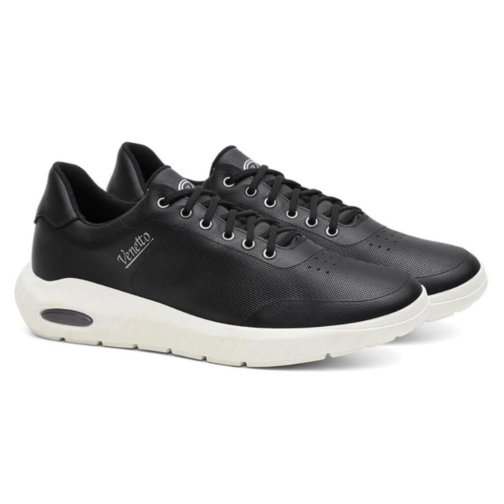 Tênis Casual Masculino Couro Solado Macio Elegante Moderno