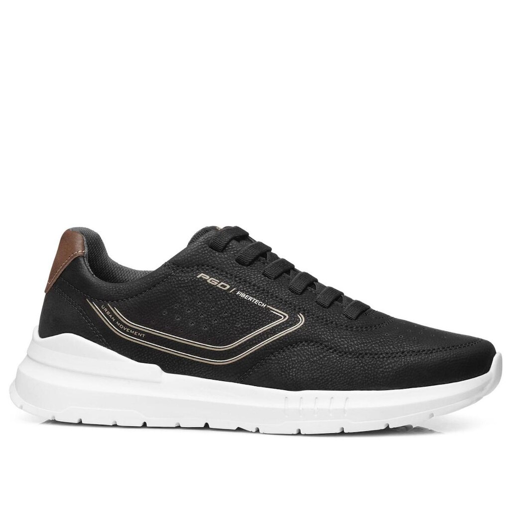 Tênis Casual Masculino em Microfibra Preto 172605-08