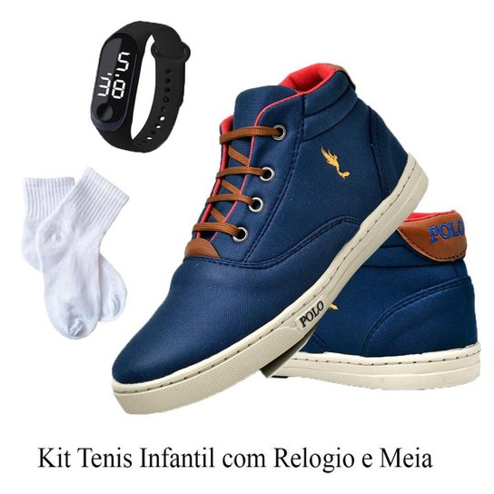 Tênis Casual Masculino Infantil Juvenil Menino na Cor com Meia e Relógio Digital do 27 ao 36 - Azul é ruim? Tênis Casual Masculino Infantil Juvenil Menino na Cor com Meia e Relógio Digital do 27 ao 36 - Azul é boa?