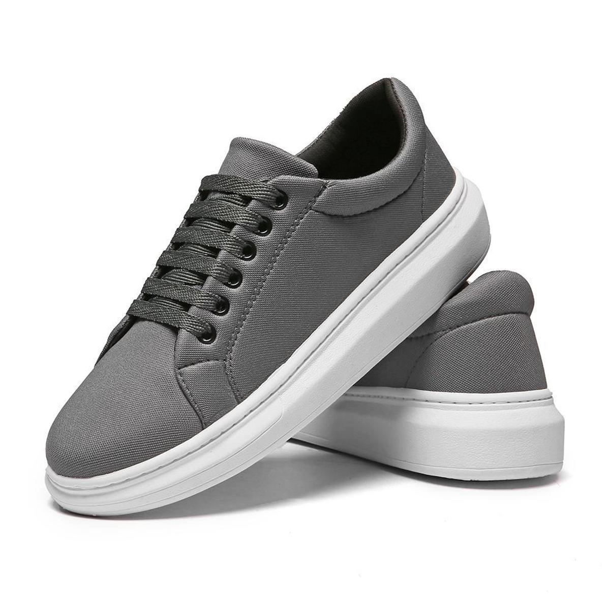 Tênis Casual Masculino Sapatênis Sola Alta Confortável - Chumbo | Netshoes