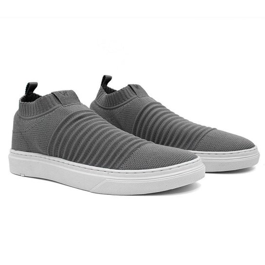 Tenis Casual Meia Knit Bolt Estiloso Ultra Conforto - Cinza - Cinza Menor preço em Tenis Casual Meia Knit Bolt Estiloso Ultra Conforto - Cinza - Cinza