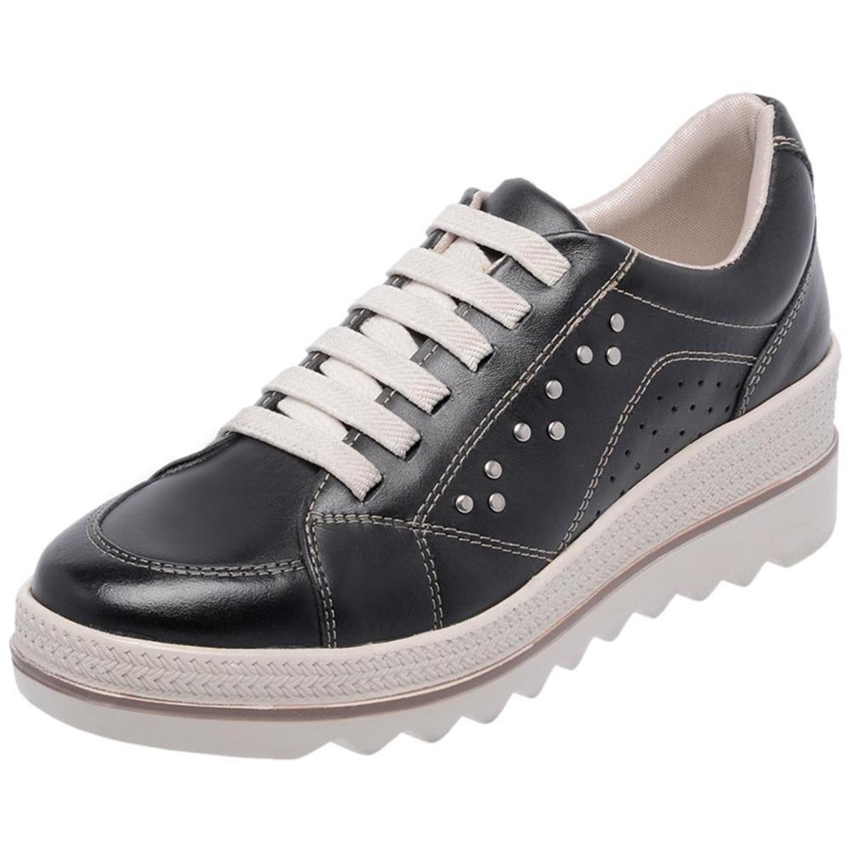tenis casual de couro feminino