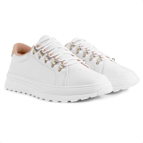Tênis Casual Moleca Cadarço Ilhós Feminino