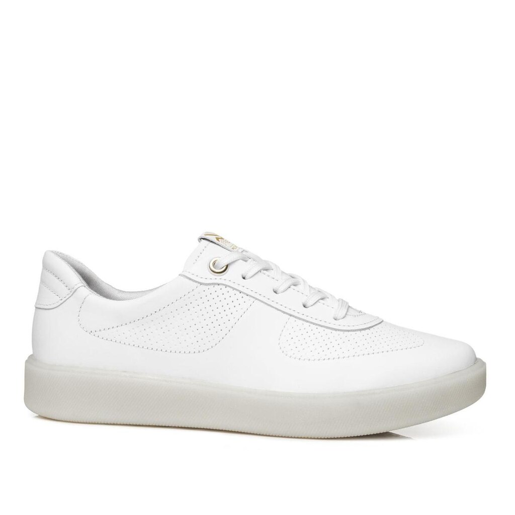 Tênis Casual Pegada Feminino em Couro Branco 210801-01