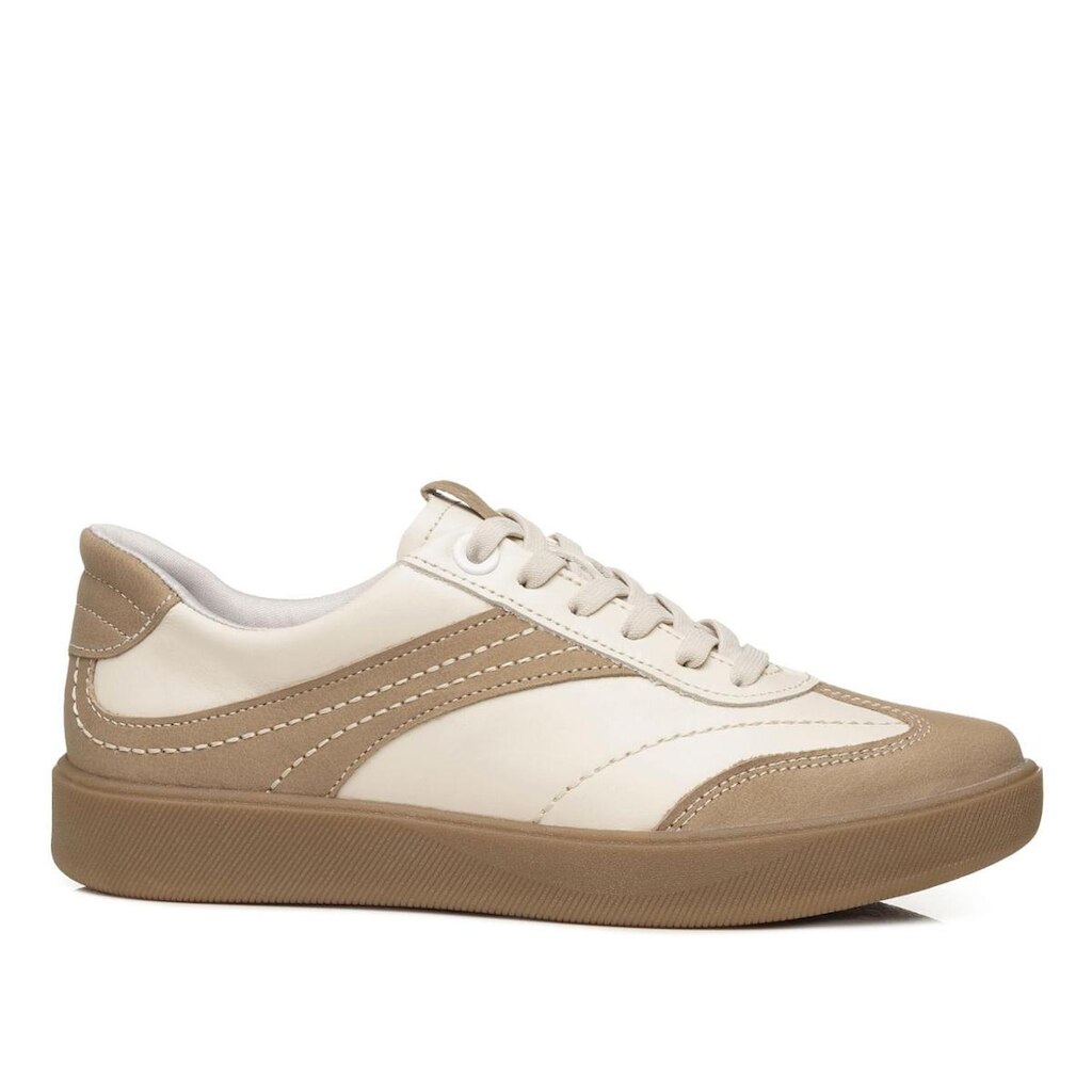 Tênis Casual Pegada Feminino em Couro Milk 210802-10