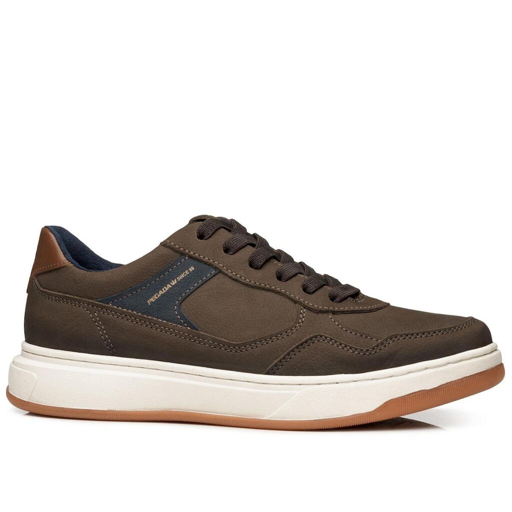 Tênis Casual Pegada Masculino em Couro Chocolate 111707-09