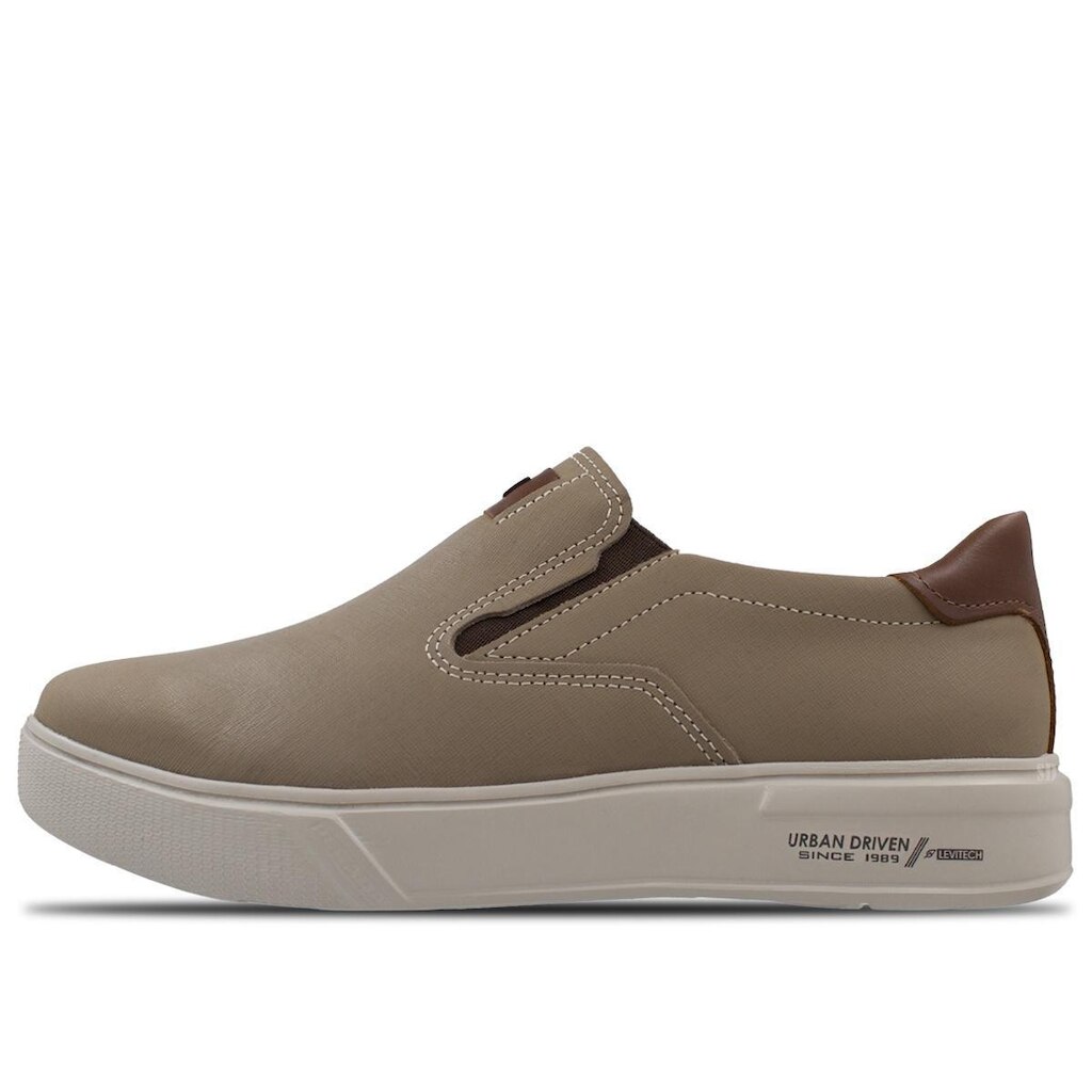 Tênis Casual Pegada Slip On Couro Masculino