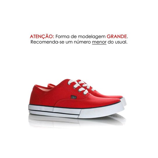 Tênis Casual Retrô Old Star com Cardarço Preto/Br - Vermelho Menor preço em Tênis Casual Retrô Old Star com Cardarço Preto/Br - Vermelho