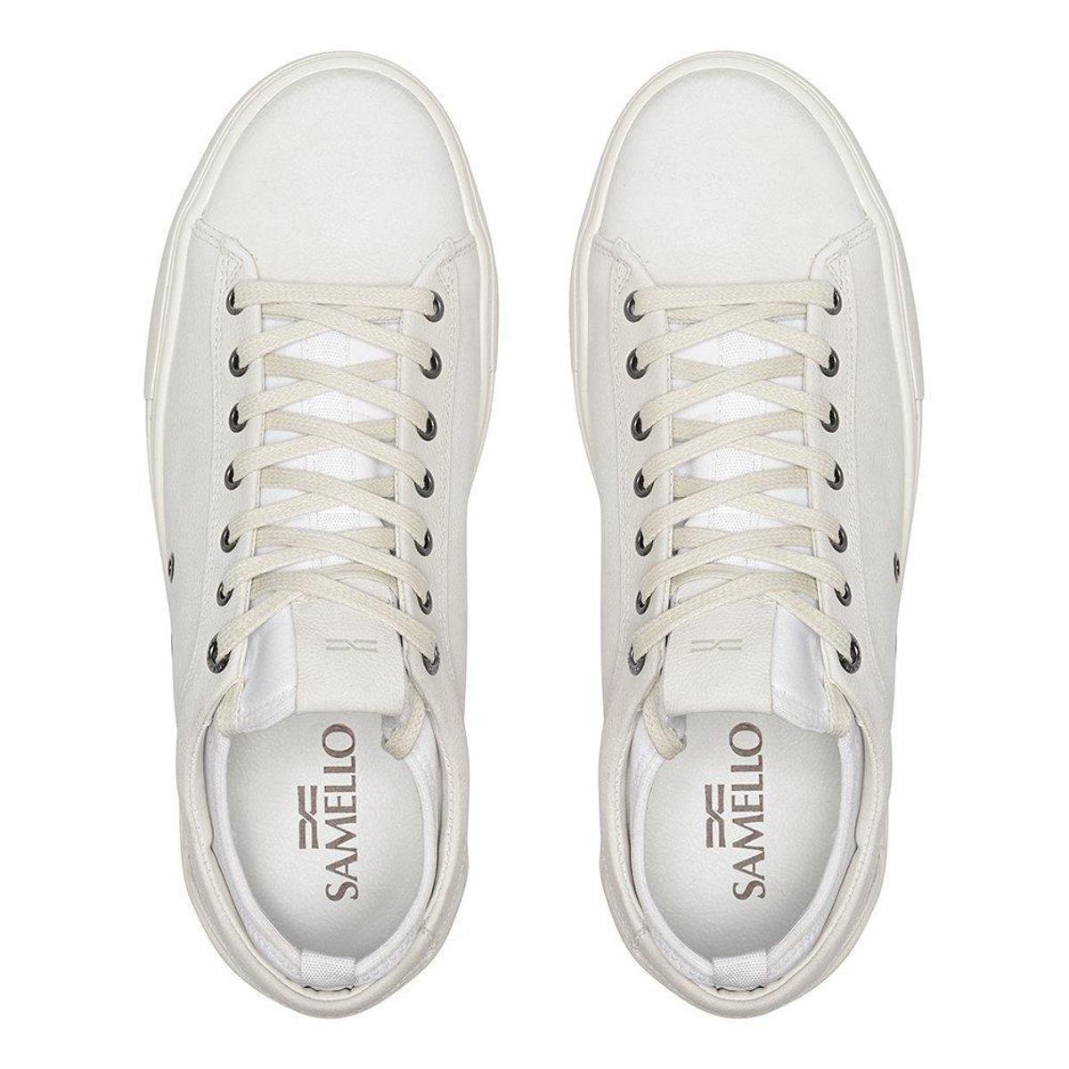 Tenis Casual Samello Masculino - Branco | Netshoes