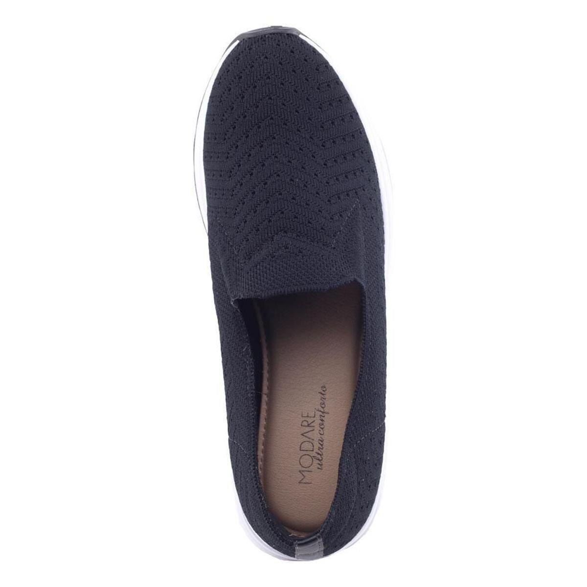 Tênis Casual Slip On Feminino Modare 7364.103 Gel Tech - Preto | Netshoes
