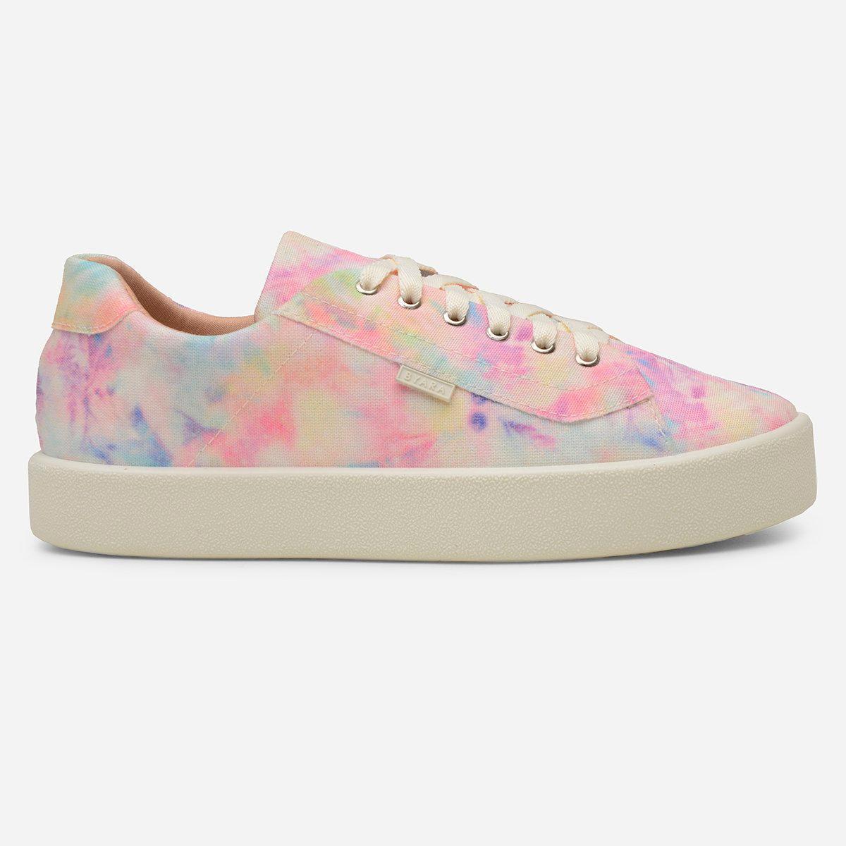 Tênis Casual Sola Alta Lona - Tie Dye Feminino - Colorido | Netshoes