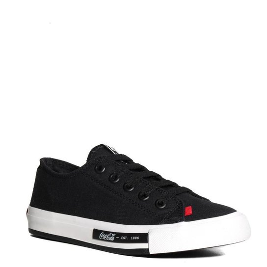 Tênis Casual Unissex Coca Cola Shoes Preto E Branco - Preto Menor preço em Tênis Casual Unissex Coca Cola Shoes Preto E Branco - Preto