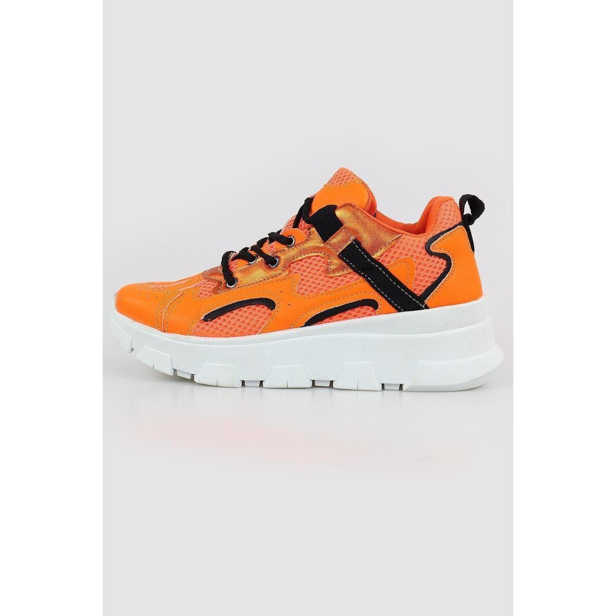 Tênis Chiquiteira Casual Sola Plataforma Elastico - Laranja | Netshoes