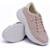 Tenis Chunky Feminino com Sola Alta Basico Detalhe Brilhante e Costuras - Rosê
