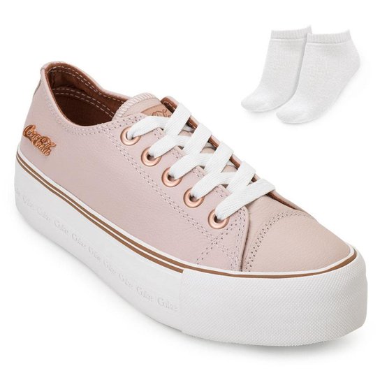 Tênis Coca-Cola Atlanta e Meia CL20-CC1775 - Rosê Menor preço em Tênis Coca-Cola Atlanta e Meia CL20-CC1775 - Rosê