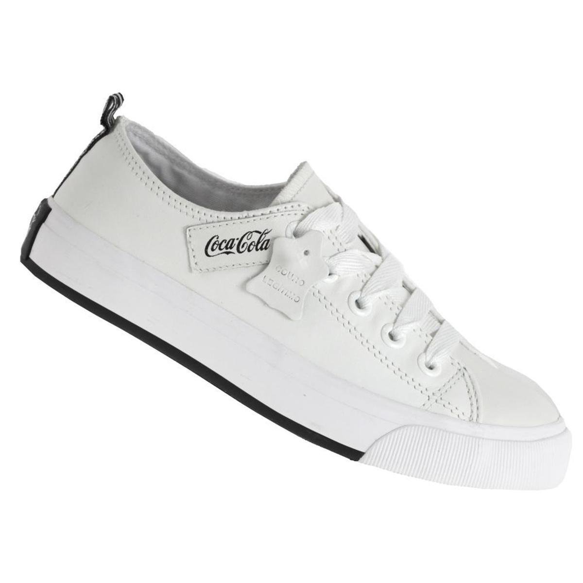 Tênis Coca Cola Atlanta Leather Coke Branco - Feminino - 34 - Branco Menor preço em Tênis Coca Cola Atlanta Leather Coke Branco - Feminino - 34 - Branco
