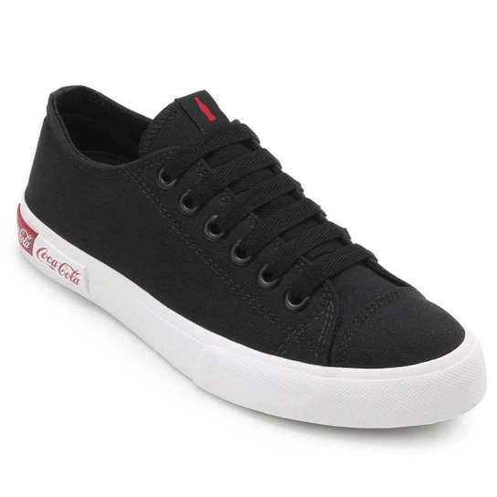 Tênis Coca-Cola Basket Blend Canvas CL19 Feminino - Preto+Branco Menor preço em Tênis Coca-Cola Basket Blend Canvas CL19 Feminino - Preto+Branco