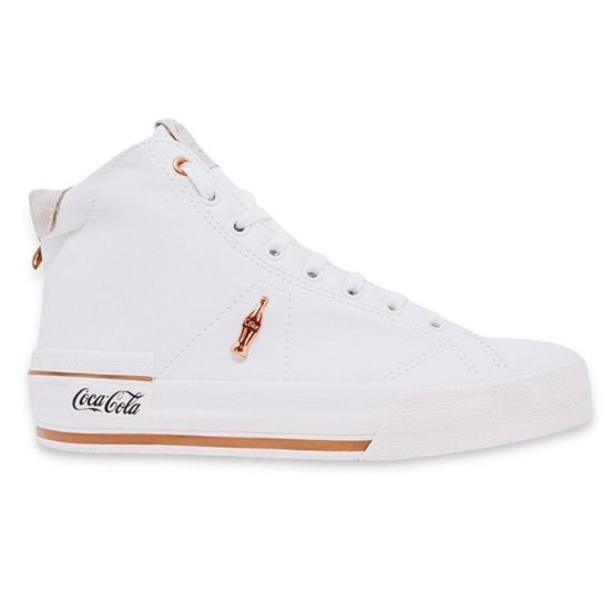 Tênis Coca-Cola Cano Alto Leblon Town Hi - Branco Menor preço em Tênis Coca-Cola Cano Alto Leblon Town Hi - Branco