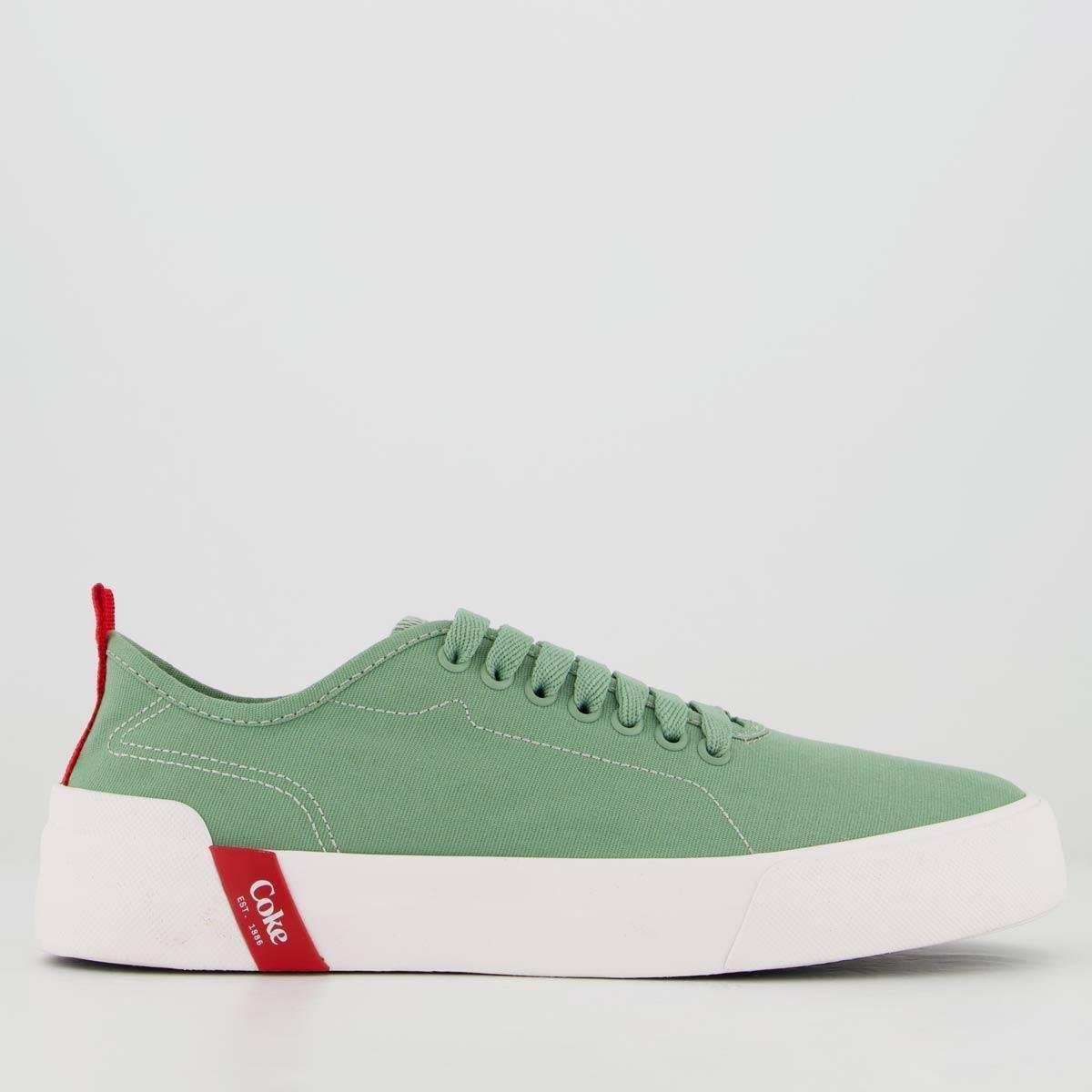 Tênis Coca Cola Charlotte Canvas Verde Menor preço em Tênis Coca Cola Charlotte Canvas Verde