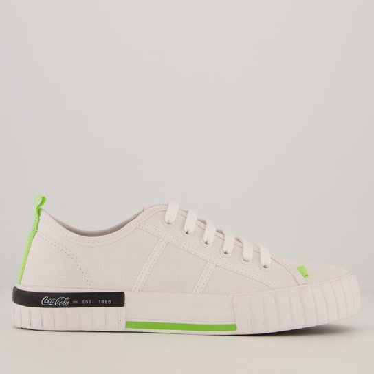 Tênis Coca Cola Copacabana Feminino Branco e Limão - Branco Menor preço em Tênis Coca Cola Copacabana Feminino Branco e Limão - Branco