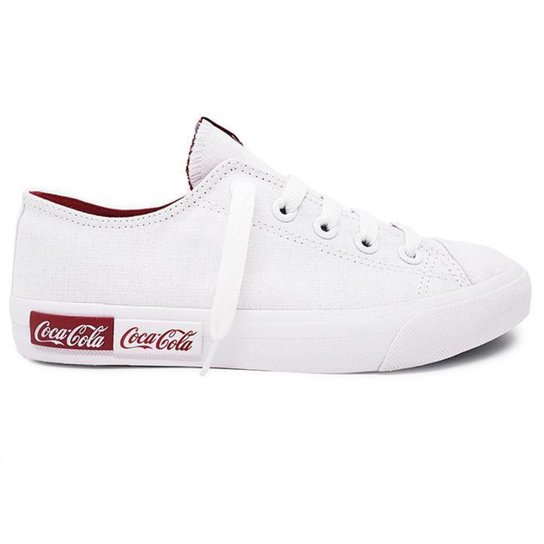 Tênis Coca Cola Feminino Casual Blend Canvas CC1687 - Branco Menor preço em Tênis Coca Cola Feminino Casual Blend Canvas CC1687 - Branco
